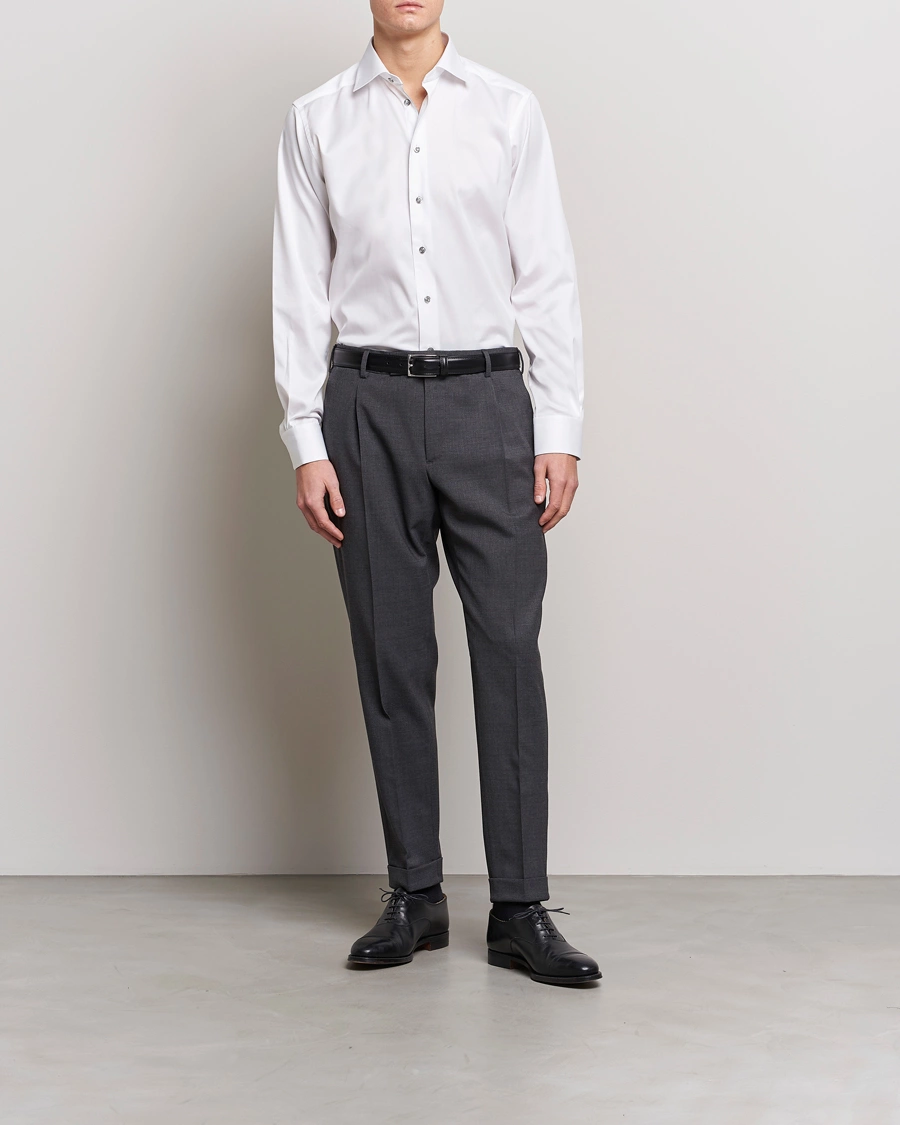 Heren |  | Eton | Contemporary Fit Signature Twill Shirt White