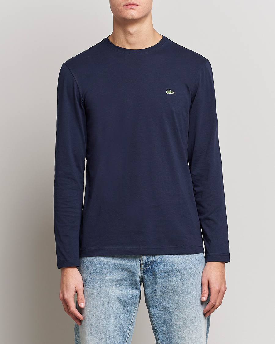 Men | Clothing | Lacoste | Long Sleeve Crew Neck T-Shirt Navy