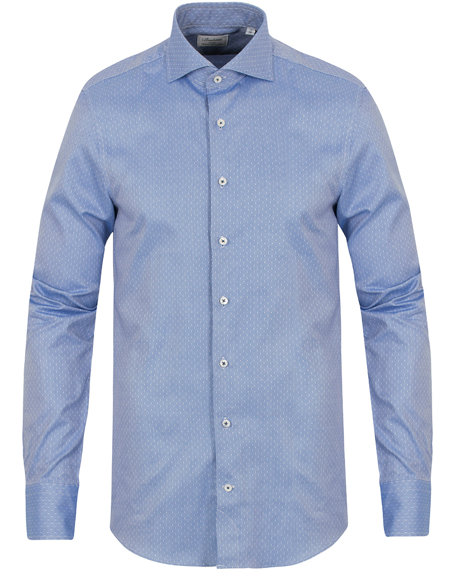 Heren | Overhemden | Stenströms | Slimline Woven Structured Shirt Blue