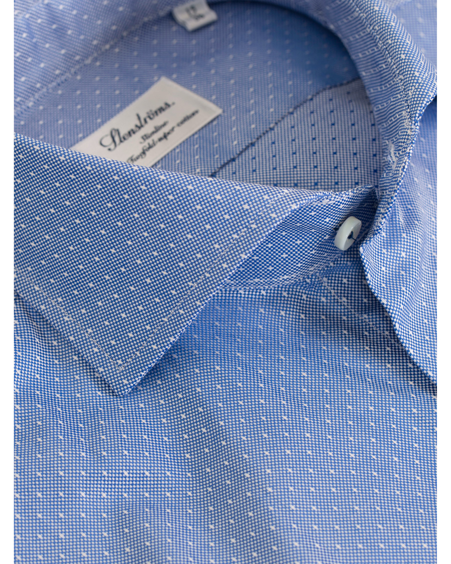 Heren | Overhemden | Stenströms | Slimline Woven Structured Shirt Blue