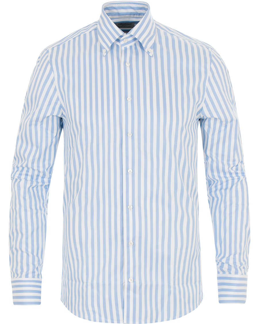 Heren | Overhemden | Stenströms | Slimline Striped Shirt White/Blue