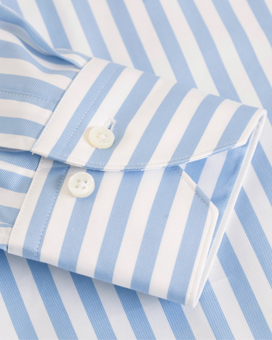 Heren | Overhemden | Stenströms | Slimline Striped Shirt White/Blue