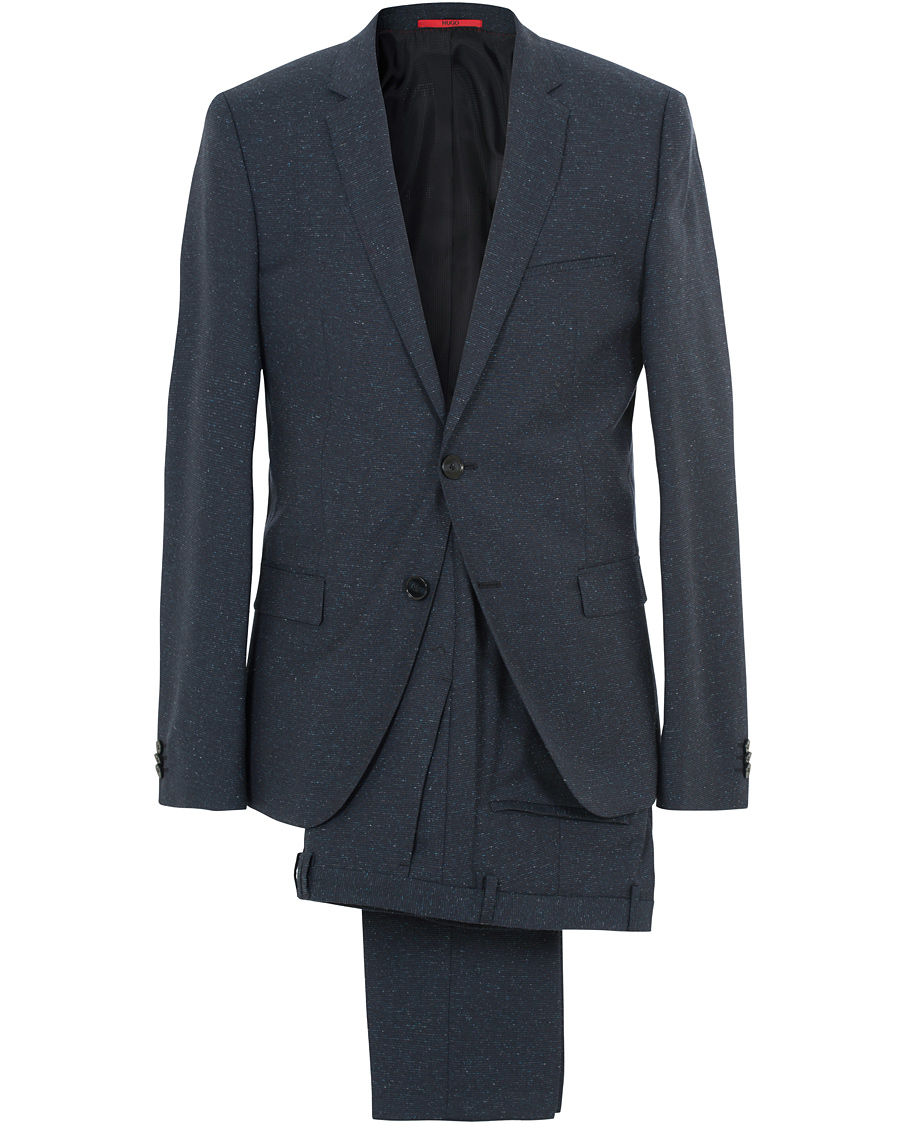 Heren | Pakken | HUGO | Arti Hesten Wool/Silk Donegal Suit Navy