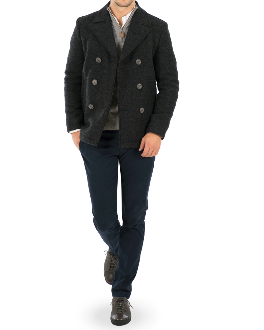 Heren | Jassen | BOSS ORANGE | BOSS Casual Branco Wool Peacoat Dark Grey