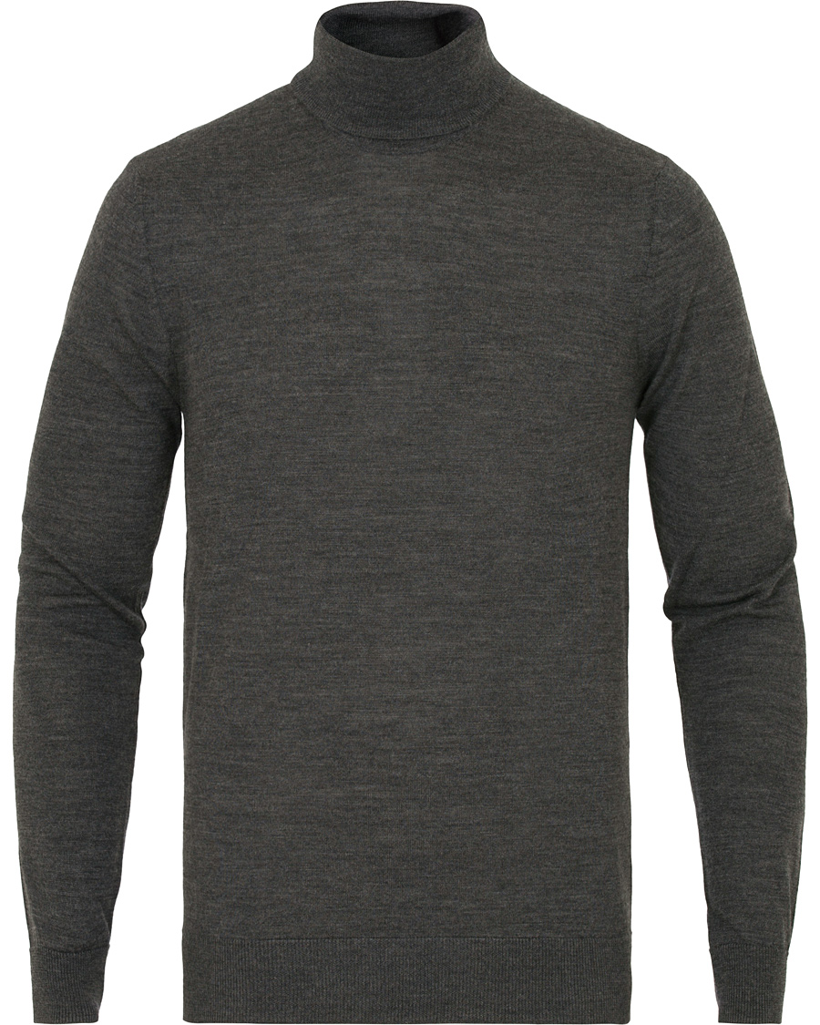 Heren | Truien | Tiger of Sweden | Visavi Extra Fine Merino Polo Dark Grey