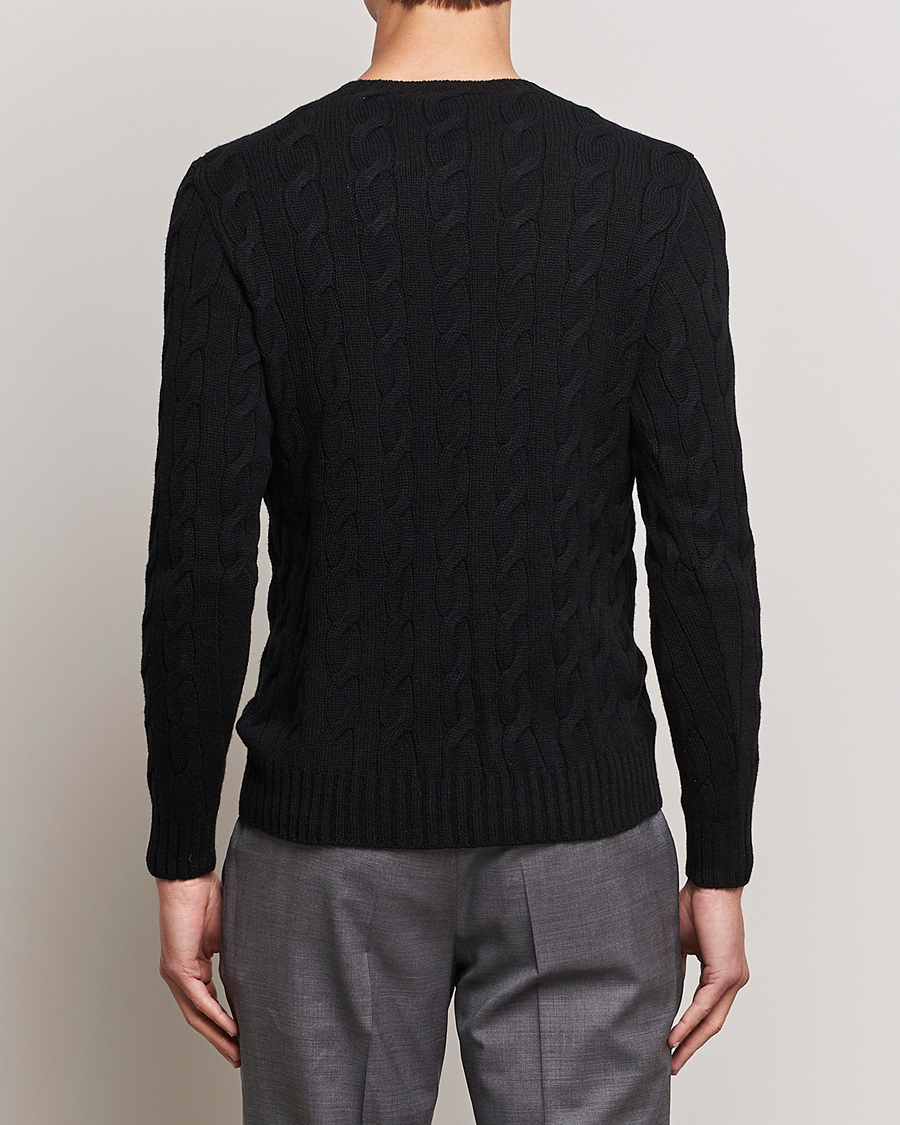 Heren | Truien | Ralph Lauren Purple Label | Cashmere Cable Crew Neck Sweater Black