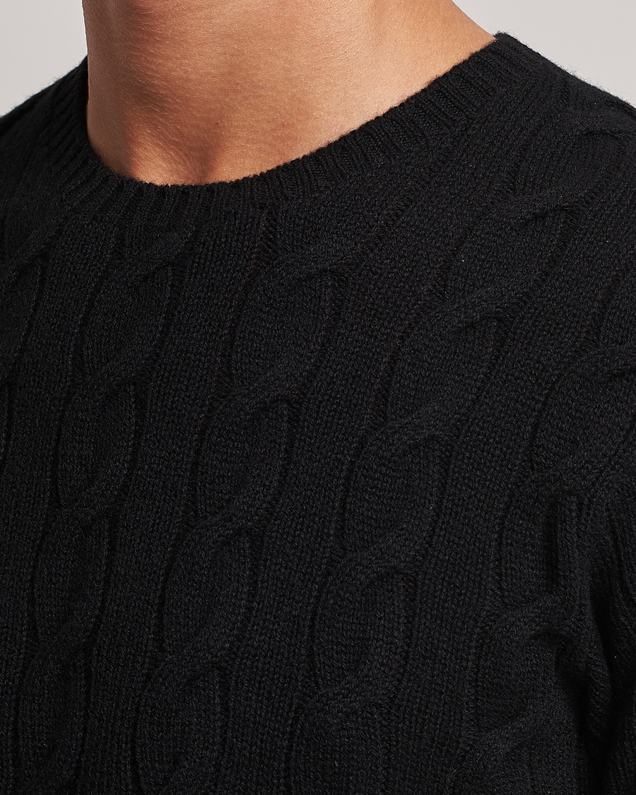 Heren | Truien | Ralph Lauren Purple Label | Cashmere Cable Crew Neck Sweater Black