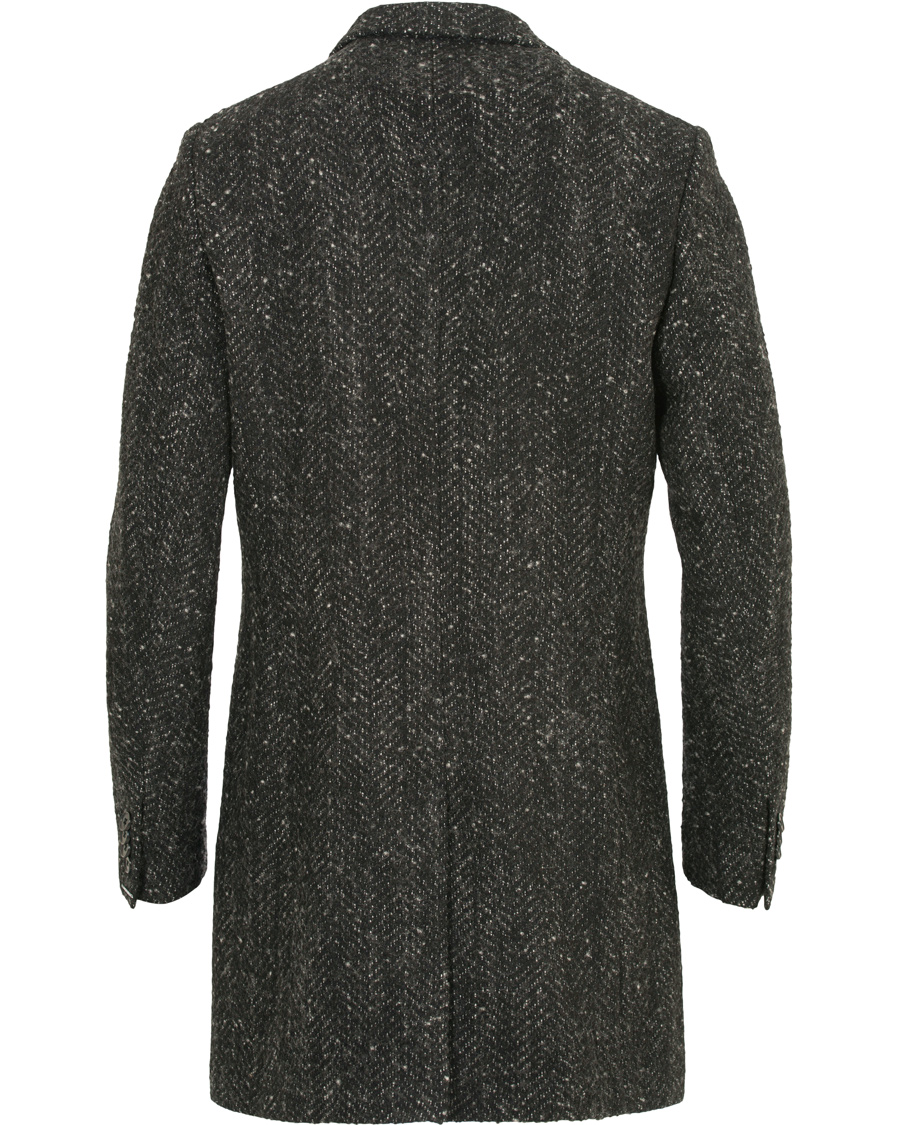Heren | Jassen | J.Lindeberg | Wolger Rock Wool Herringbone Coat Black