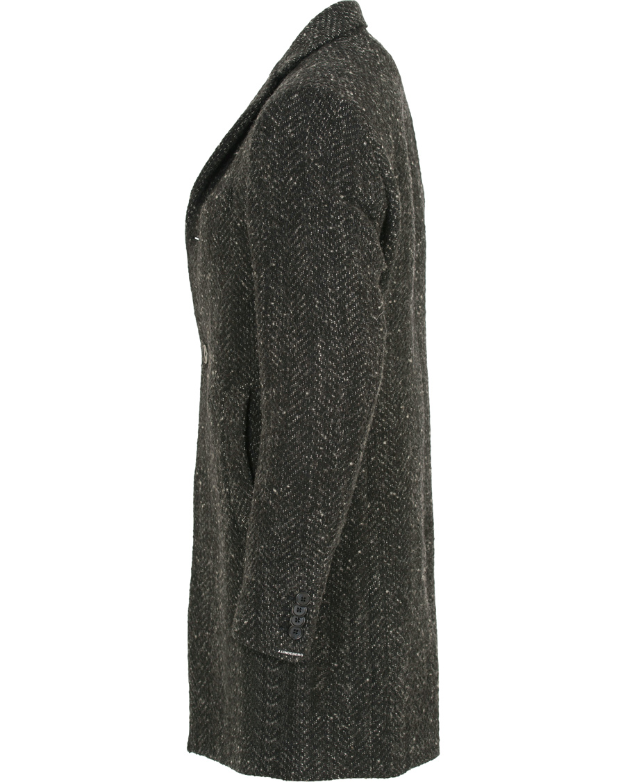 Heren | Jassen | J.Lindeberg | Wolger Rock Wool Herringbone Coat Black