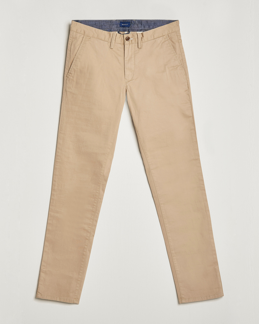 Heren | Broeken | GANT | Slim Twill Chino Dark Khaki
