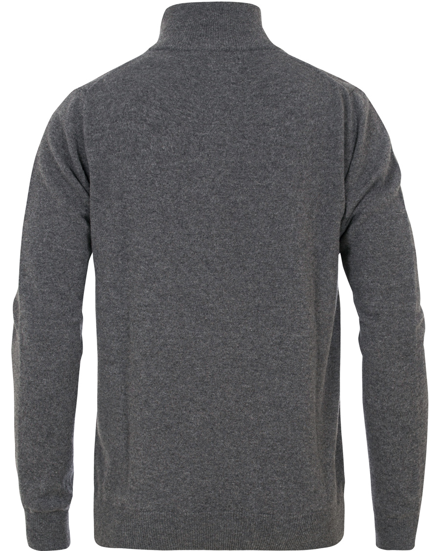 Heren | Truien | GANT | Super Fine Lambswool Half Zip Antracite Melange