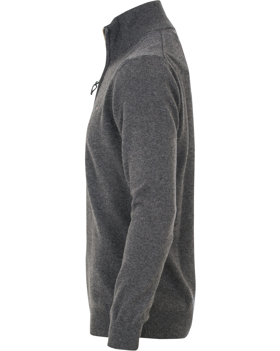 Heren | Truien | GANT | Super Fine Lambswool Half Zip Antracite Melange