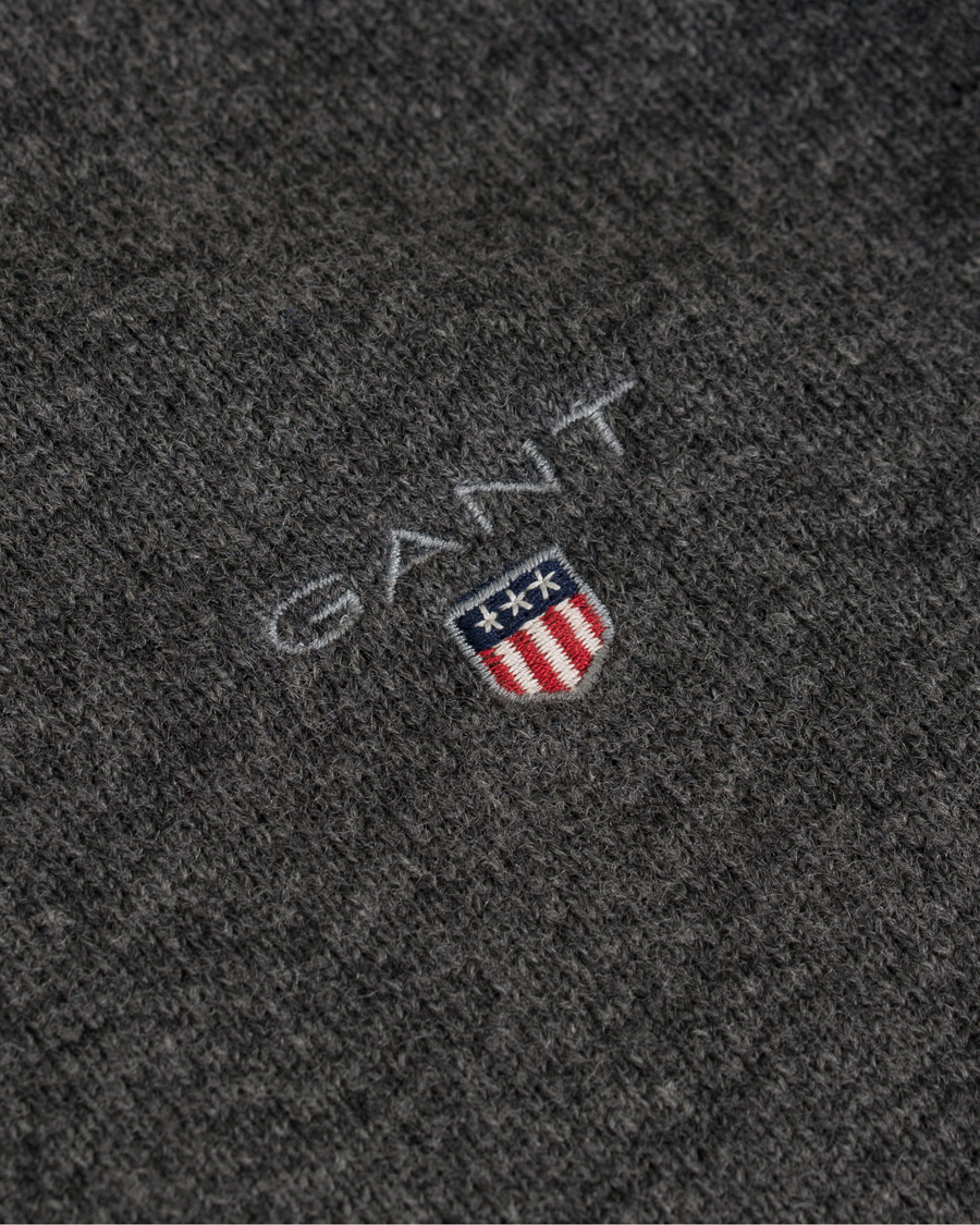 Heren | Truien | GANT | Super Fine Lambswool Half Zip Antracite Melange