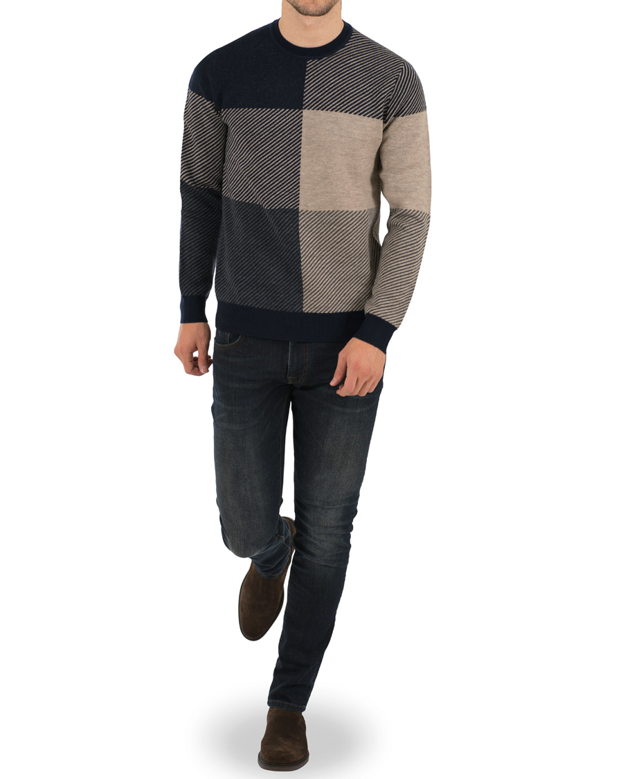 Heren | Truien | Aquascutum | Clapton Large Check Knit Navy