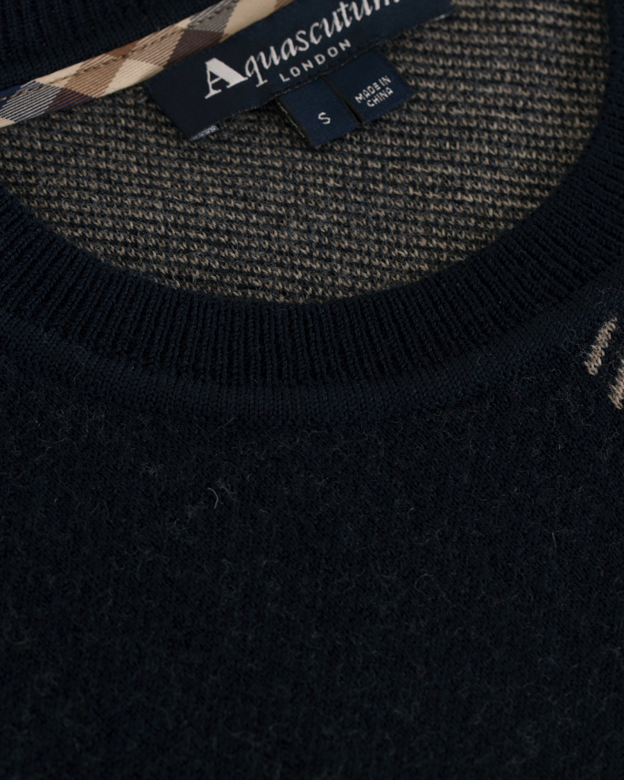 Heren | Truien | Aquascutum | Clapton Large Check Knit Navy