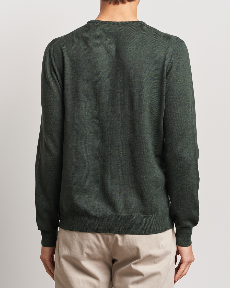 Heren | Truien | Gran Sasso | Merino Fashion Fit Crew Neck Pullover Olive Melange
