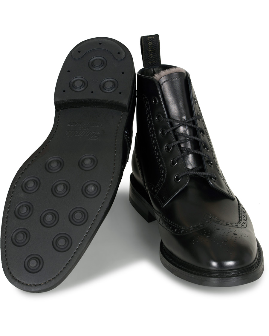 Heren | Loake 1880 Wolf Premium Fur Lined Brogue Black Calf | Loake 1880 | Wolf Premium Fur Lined Brogue Black Calf