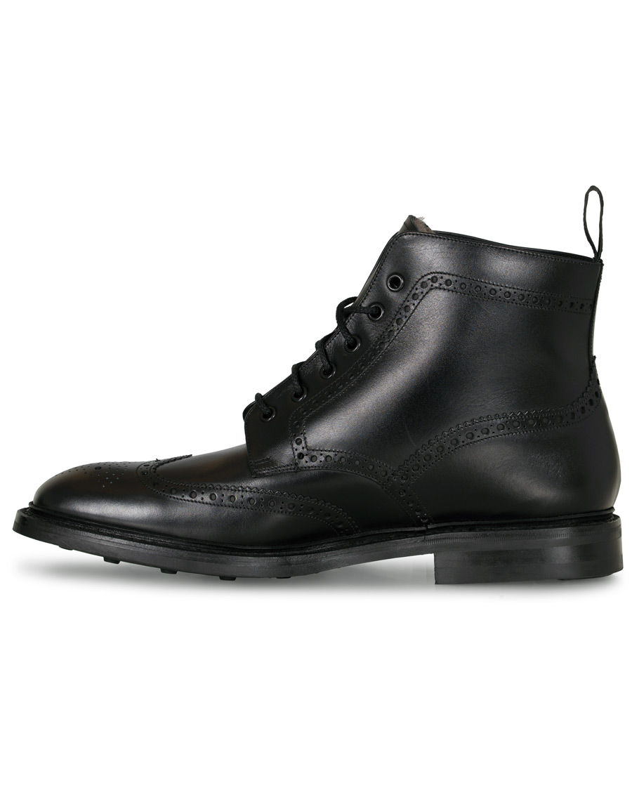 Heren | Loake 1880 Wolf Premium Fur Lined Brogue Black Calf | Loake 1880 | Wolf Premium Fur Lined Brogue Black Calf