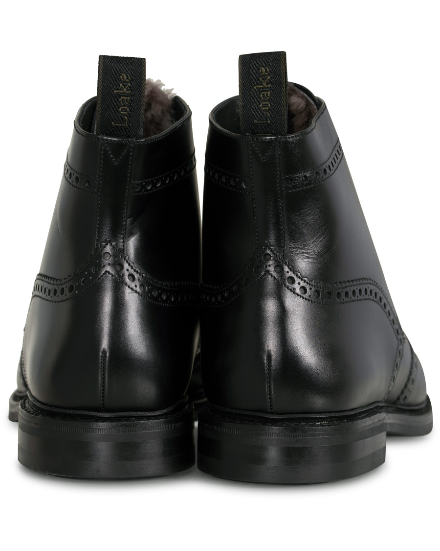 Heren | Loake 1880 Wolf Premium Fur Lined Brogue Black Calf | Loake 1880 | Wolf Premium Fur Lined Brogue Black Calf