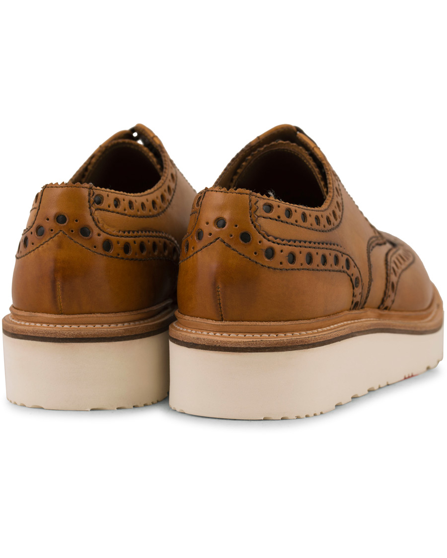Heren | Grenson Archie Brogue Derby Wedge Sole Tan Calf | Grenson | Archie Brogue Derby Wedge Sole Tan Calf