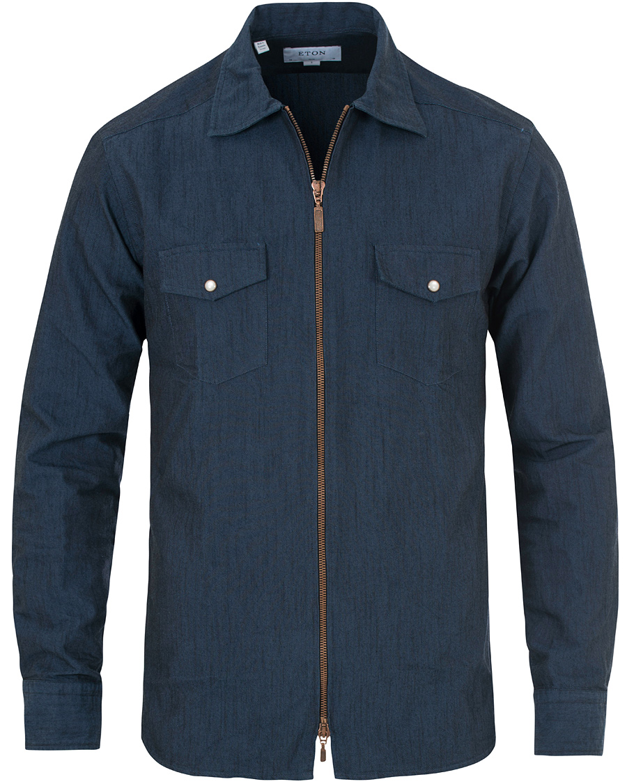 Heren | Jassen | Eton | Slim Fit Overshirt Indigo