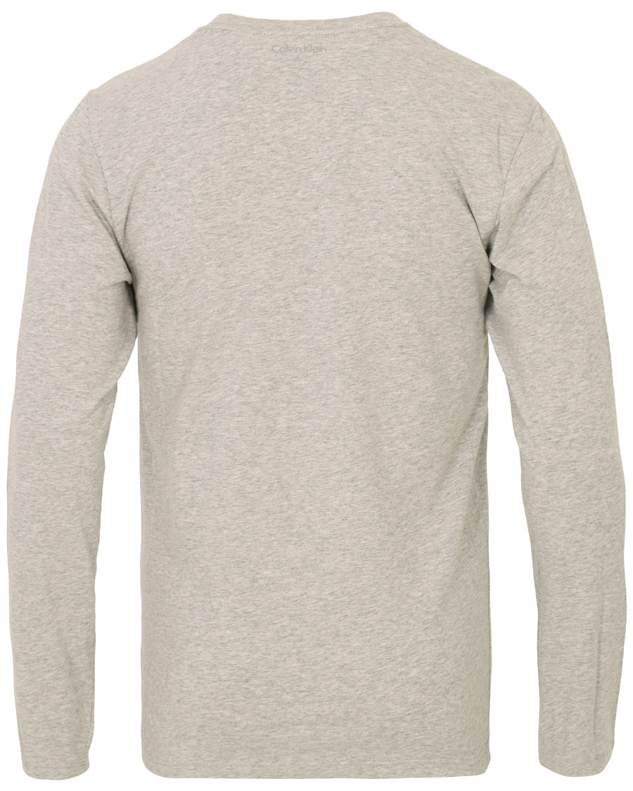 Heren | T-shirts | Calvin Klein | Jeans Logo Long Sleeve Crew Neck Tee Grey