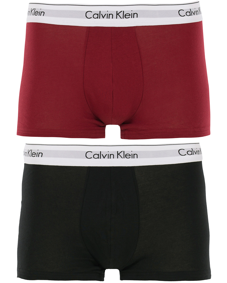 Heren | Ondergoed | Calvin Klein | Jeans Modern Cotton 2-Pack Trunk Dylan Red/Black