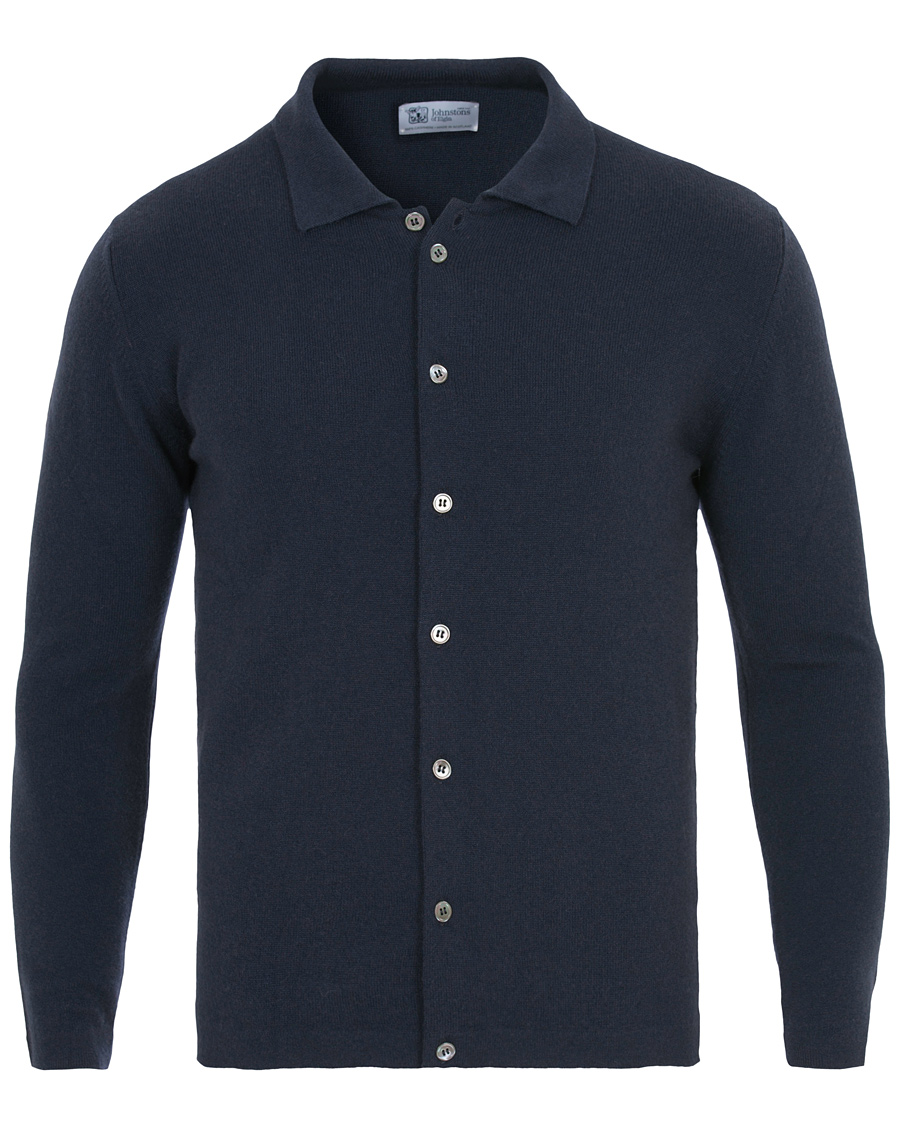 Heren | Truien | Johnstons of Elgin | Cashmere Cardigan Navy