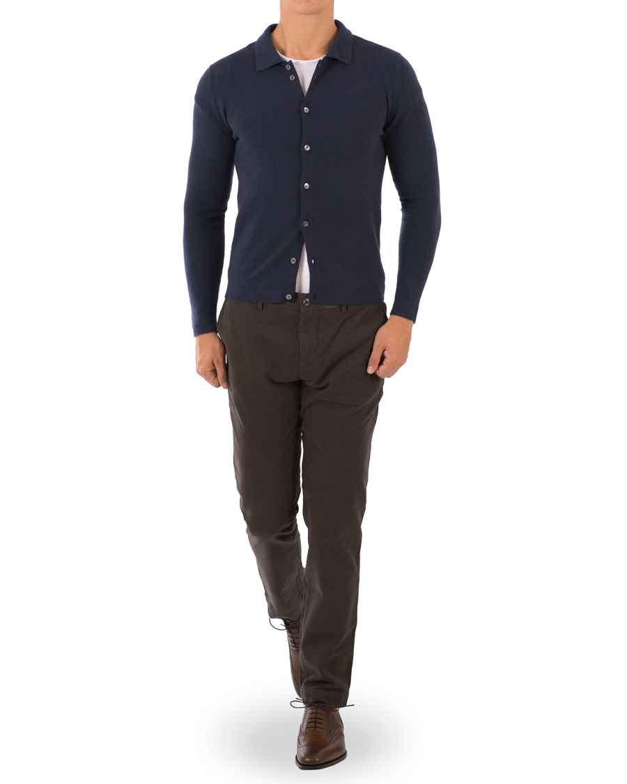 Heren | Truien | Johnstons of Elgin | Cashmere Cardigan Navy