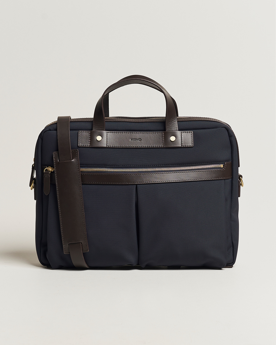 Heren | Tassen | Mismo | M/S Nylon Office Navy/Dark Brown