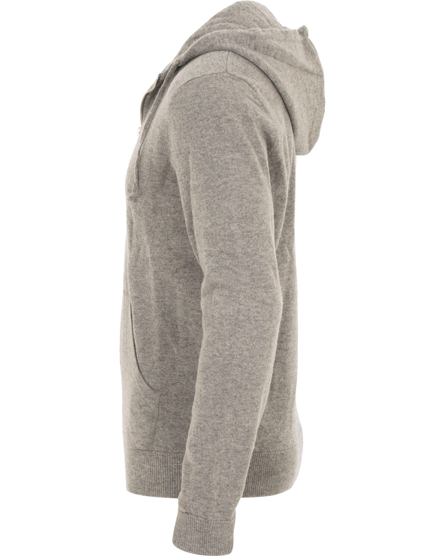 Heren | Truien | NN07 | Wool Full Zip Hoodie Light Grey