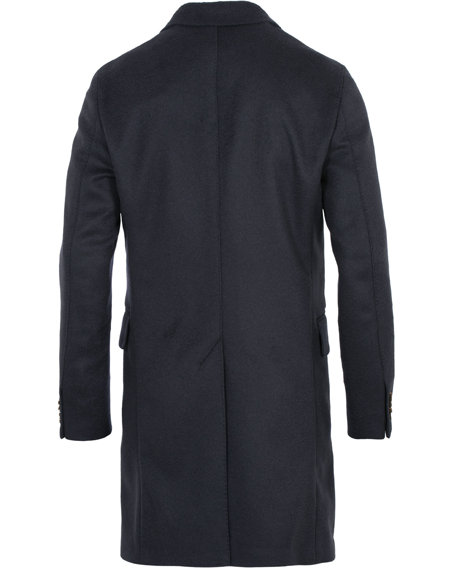 Heren | Jassen | Oscar Jacobson | Saul Delux Double Breasted Camelhair Coat Navy