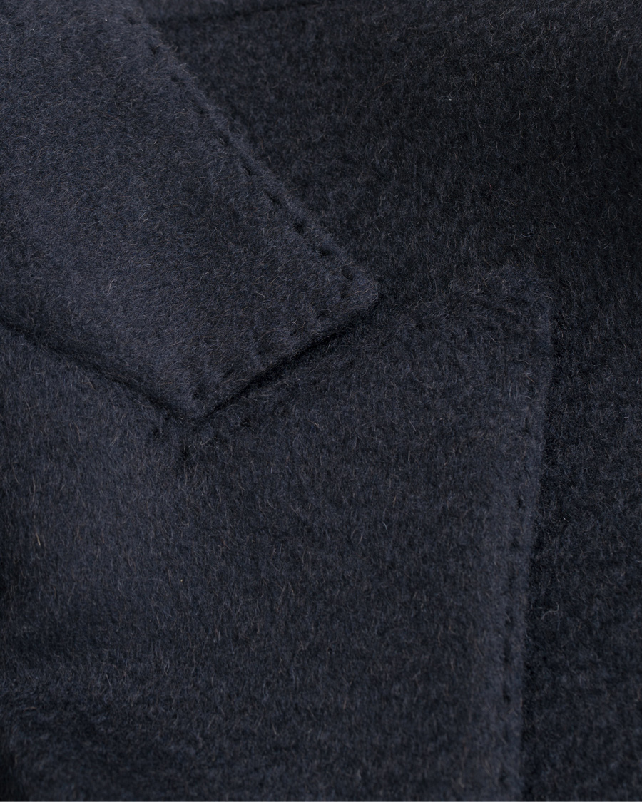 Heren | Jassen | Oscar Jacobson | Saul Delux Double Breasted Camelhair Coat Navy