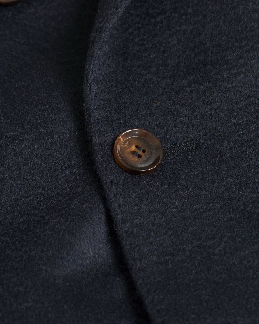 Heren | Jassen | Oscar Jacobson | Saul Delux Double Breasted Camelhair Coat Navy