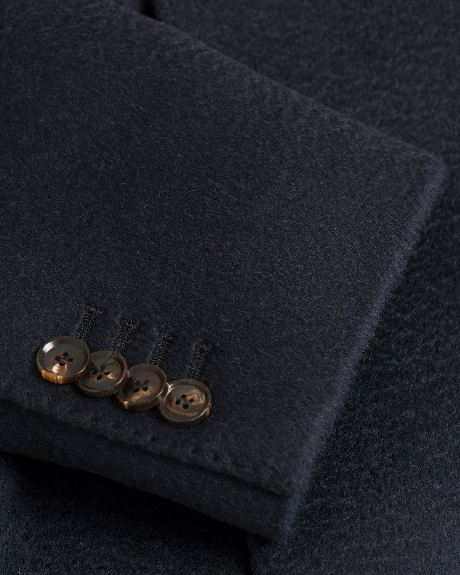 Heren | Jassen | Oscar Jacobson | Saul Delux Double Breasted Camelhair Coat Navy