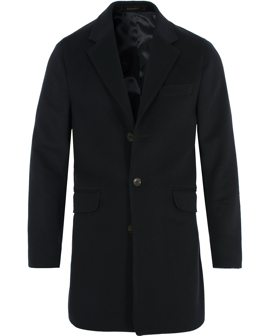 Heren | Jassen | Oscar Jacobson | Saks Wool Coat Navy