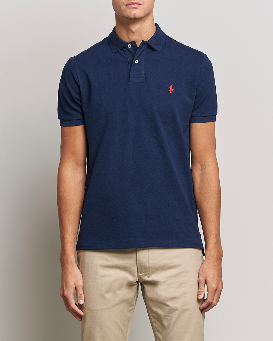 Heren | Poloshirts met korte mouwen | Polo Ralph Lauren | Custom Slim Fit Polo Newport Navy