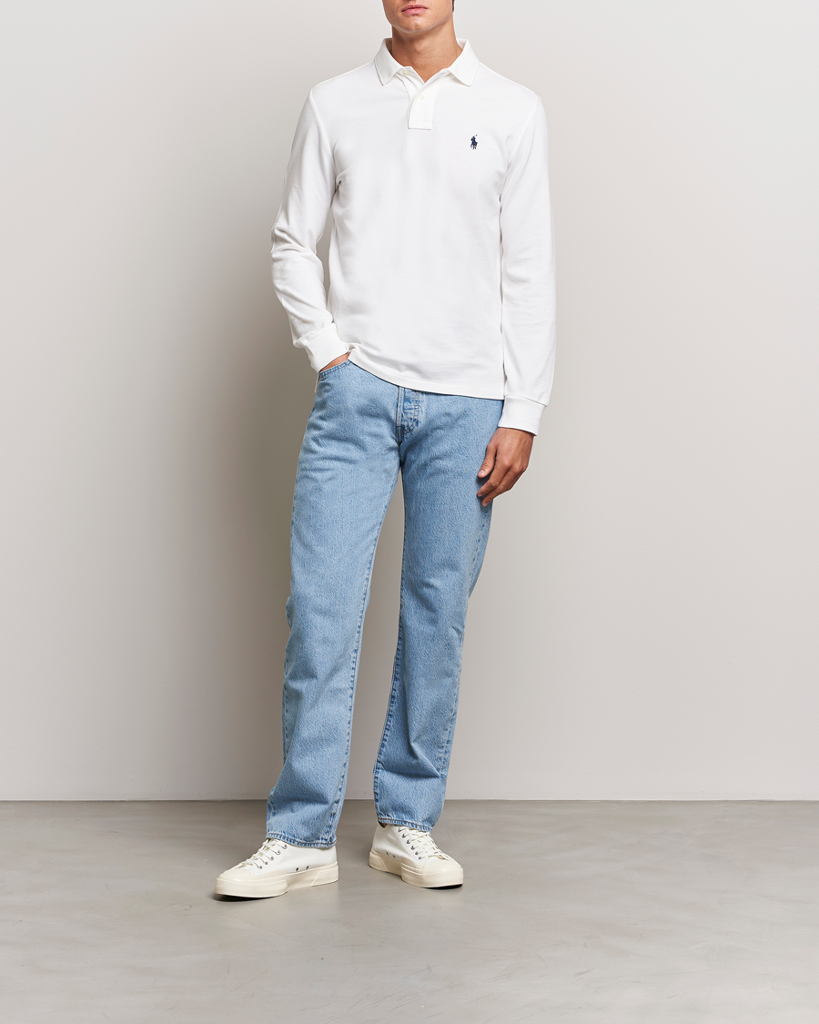 Heren | Polo's | Polo Ralph Lauren | Custom Slim Fit Long Sleeve Polo White