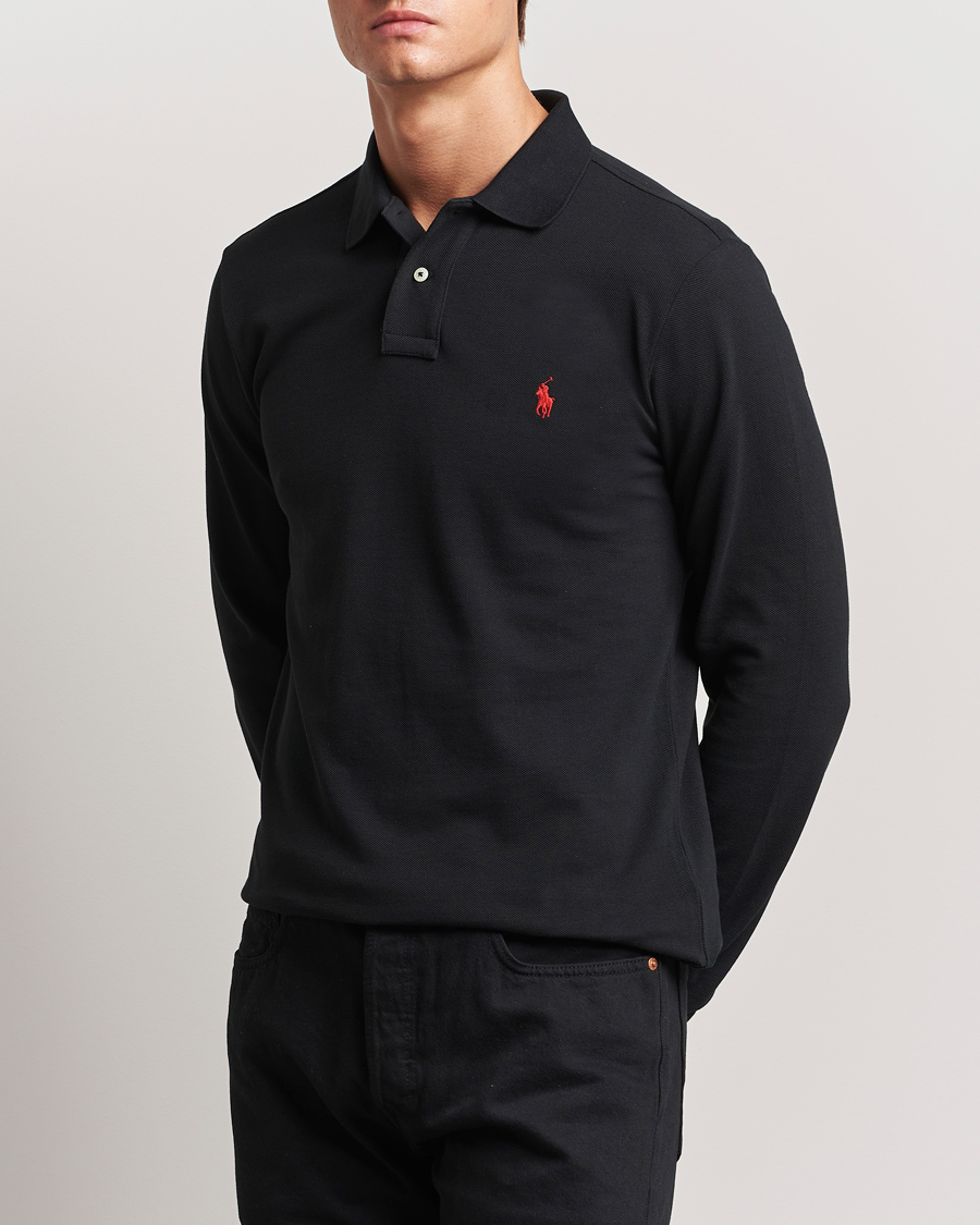 Heren | Poloshirts met lange mouwen | Polo Ralph Lauren | Custom Slim Fit Long Sleeve Polo Polo Black