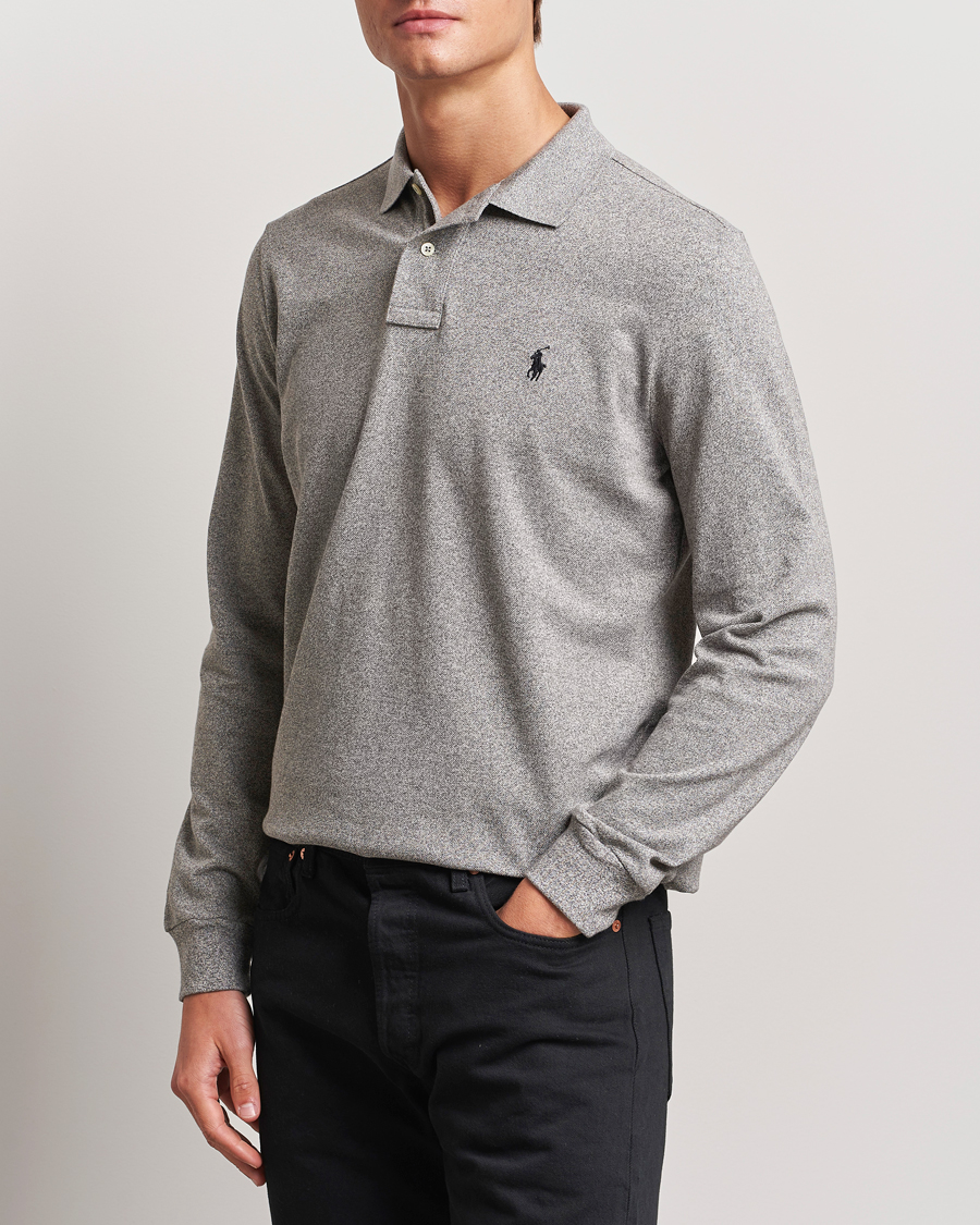 Heren | Poloshirts met lange mouwen | Polo Ralph Lauren | Custom Slim Fit Long Sleeve Polo Canterbury Heather