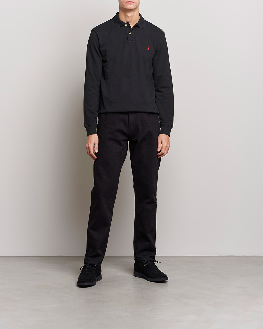 Heren | Polo's | Polo Ralph Lauren | Slim Fit Long Sleeve Polo Polo Black