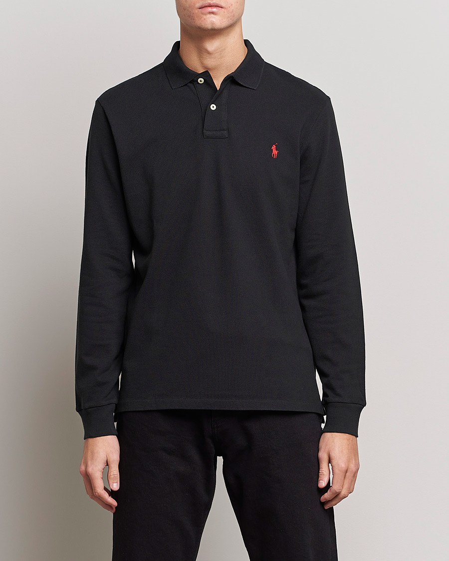 Heren |  | Polo Ralph Lauren | Slim Fit Long Sleeve Polo Polo Black