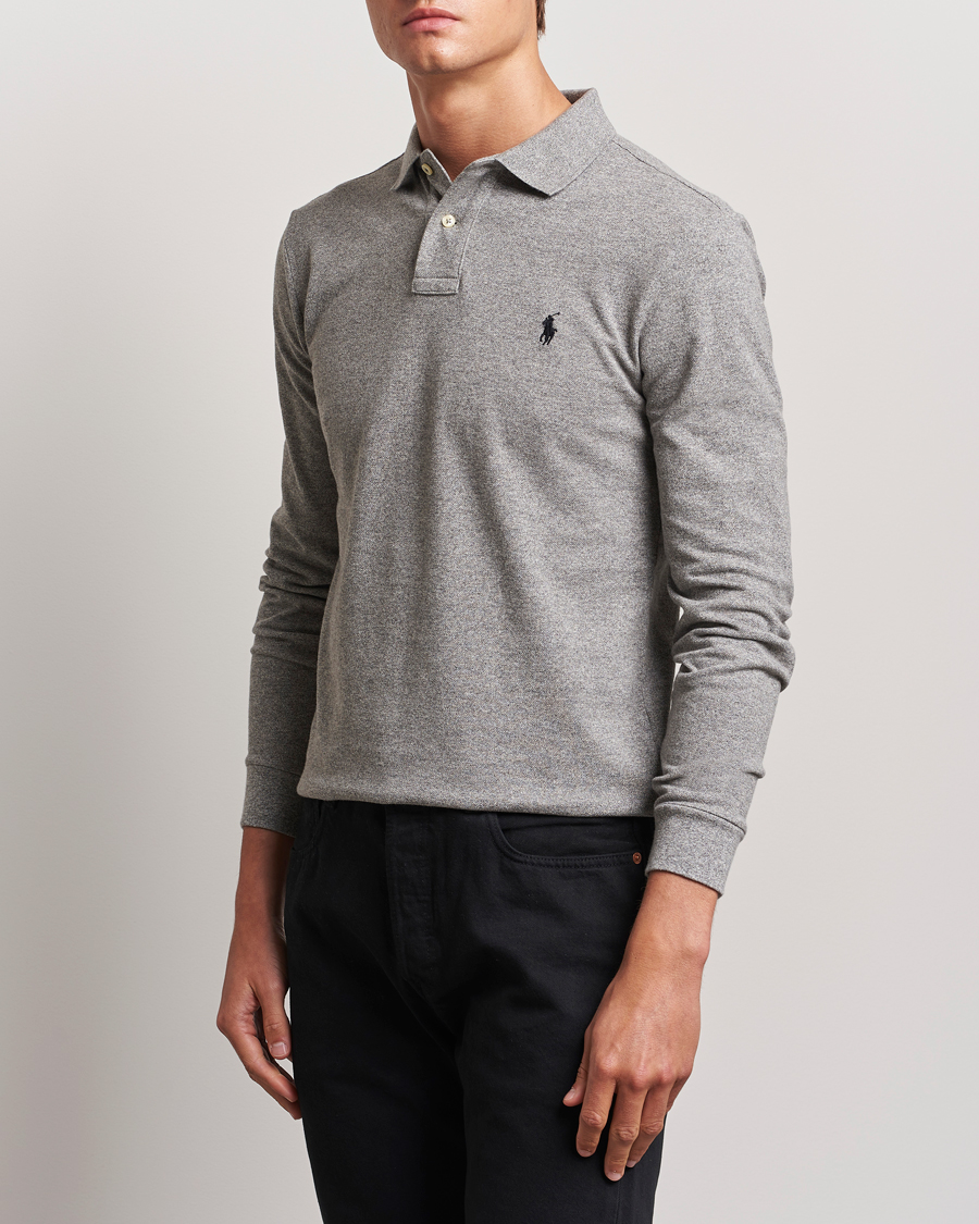 Heren | Polo's | Polo Ralph Lauren | Slim Fit Long Sleeve Polo Canterbury Heather
