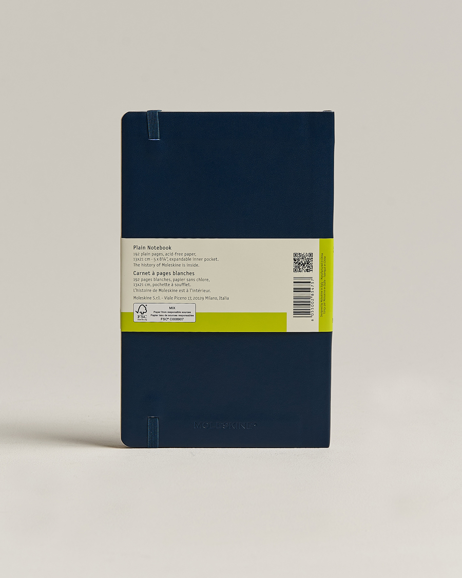 Heren | Notitieboekjes | Moleskine | Plain Soft Notebook Large Sapphire Blue