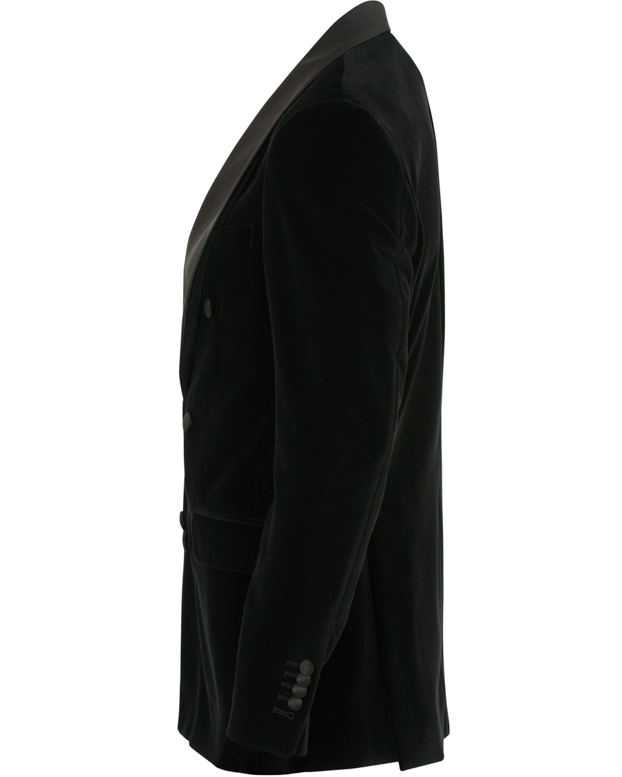 Heren | Blazers | Morris Heritage | Tuxedo Velvet Shawl Collar Double Breasted Blazer Black