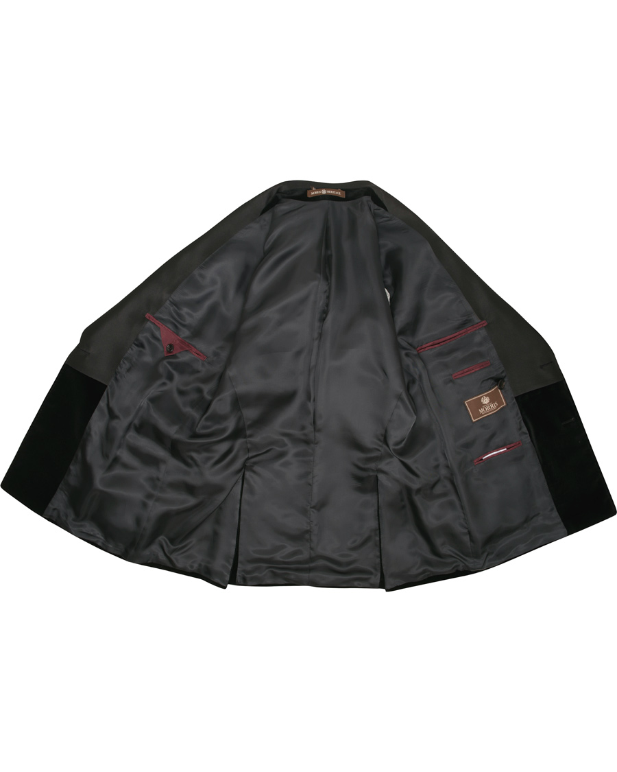 Heren | Blazers | Morris Heritage | Tuxedo Velvet Shawl Collar Double Breasted Blazer Black
