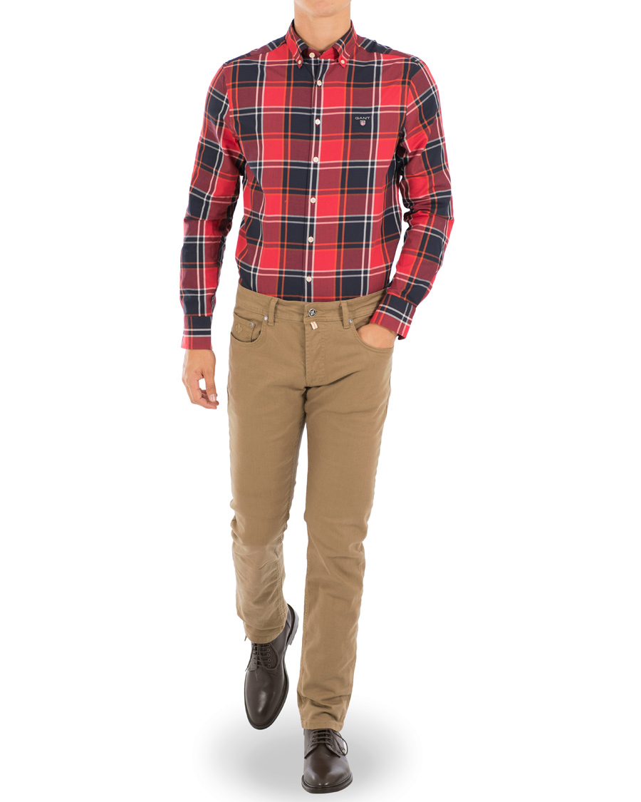 Heren | Overhemden | GANT | Regular Fit Tech Prep Twill Big Check Shirt Red
