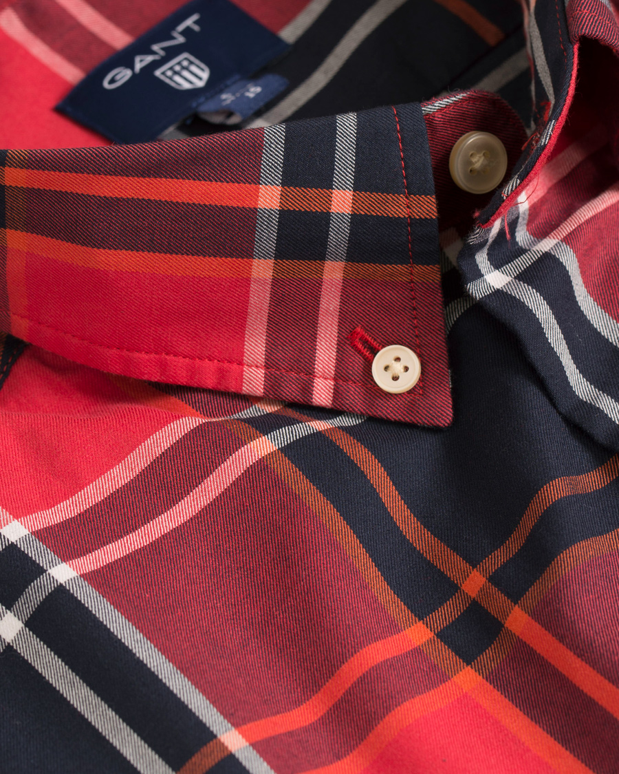 Heren | Overhemden | GANT | Regular Fit Tech Prep Twill Big Check Shirt Red
