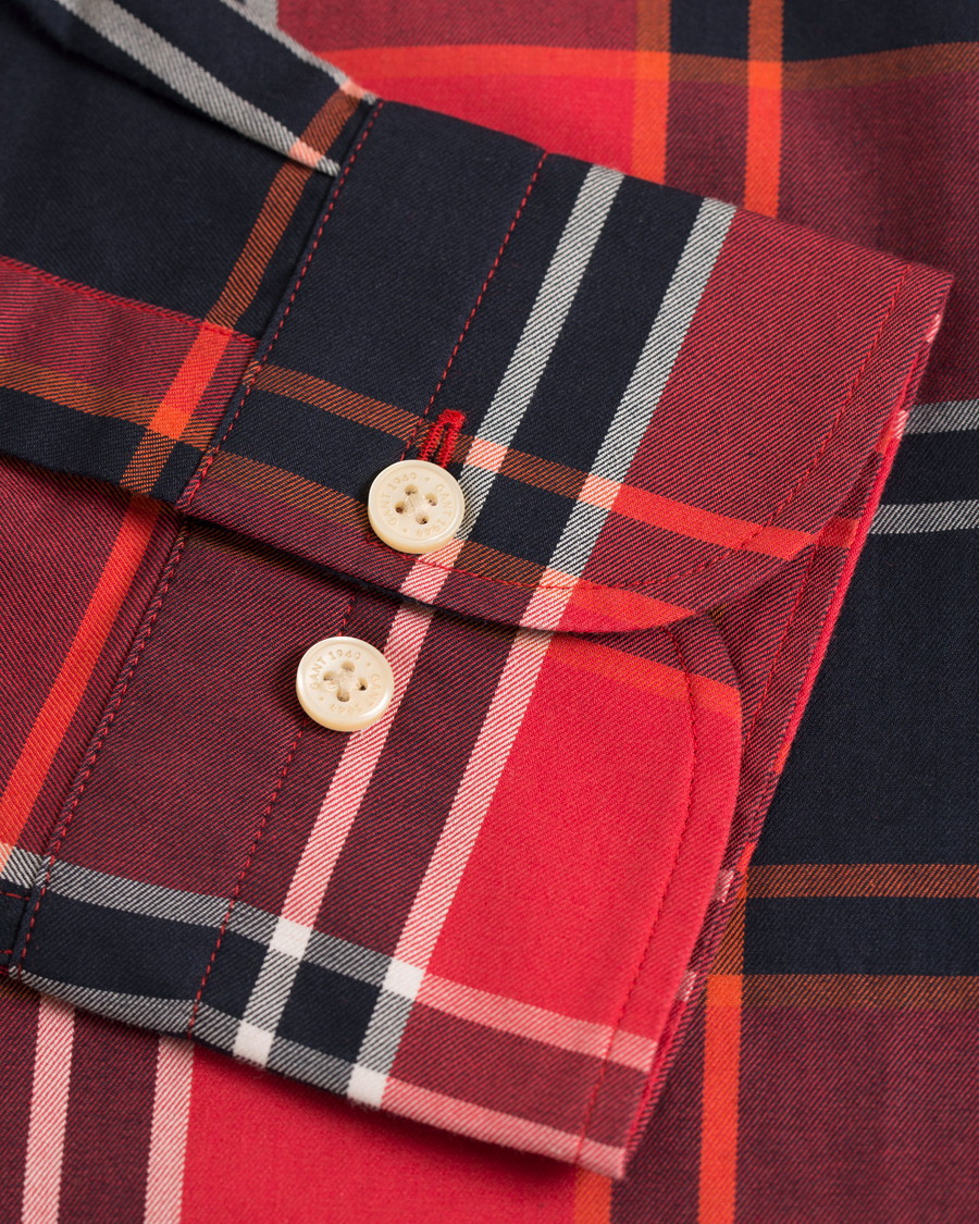Heren | Overhemden | GANT | Regular Fit Tech Prep Twill Big Check Shirt Red