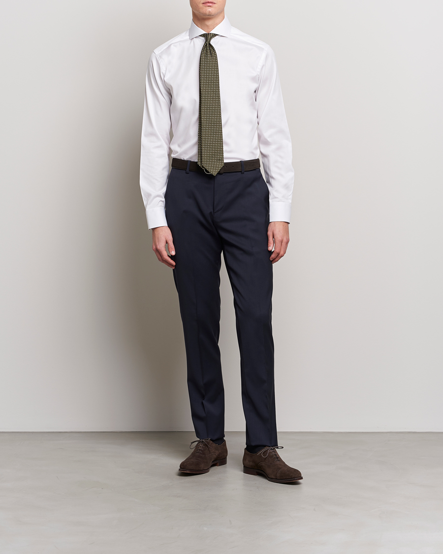Heren | Formeel | Eton | Slim Fit Twill Cut Away Shirt White